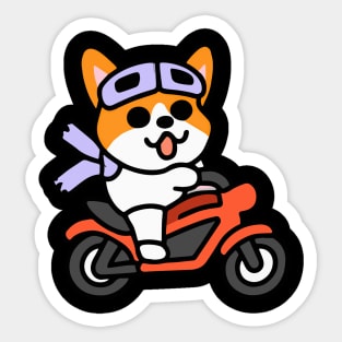 Biker Corgi Dog Lover Welsh Sticker